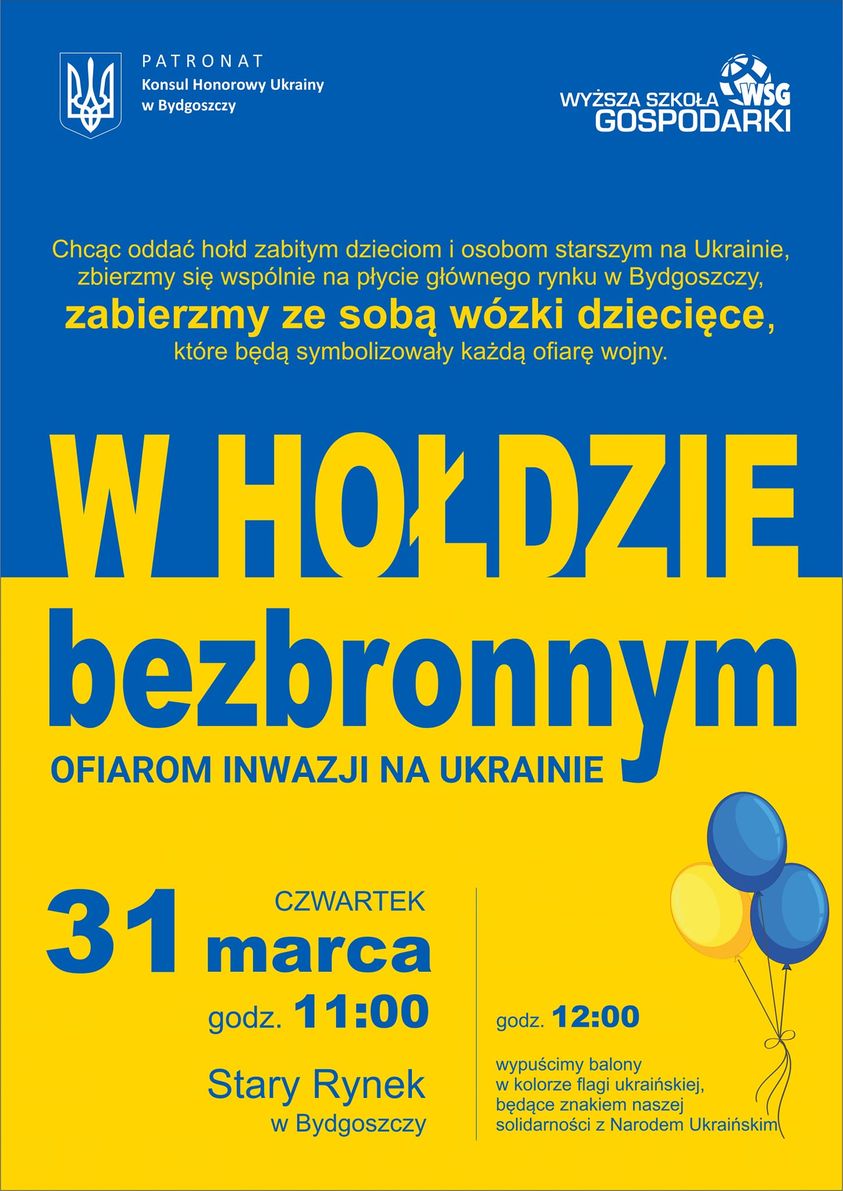 W hołdzie bezbronnym osobom inwazji na Ukrainę